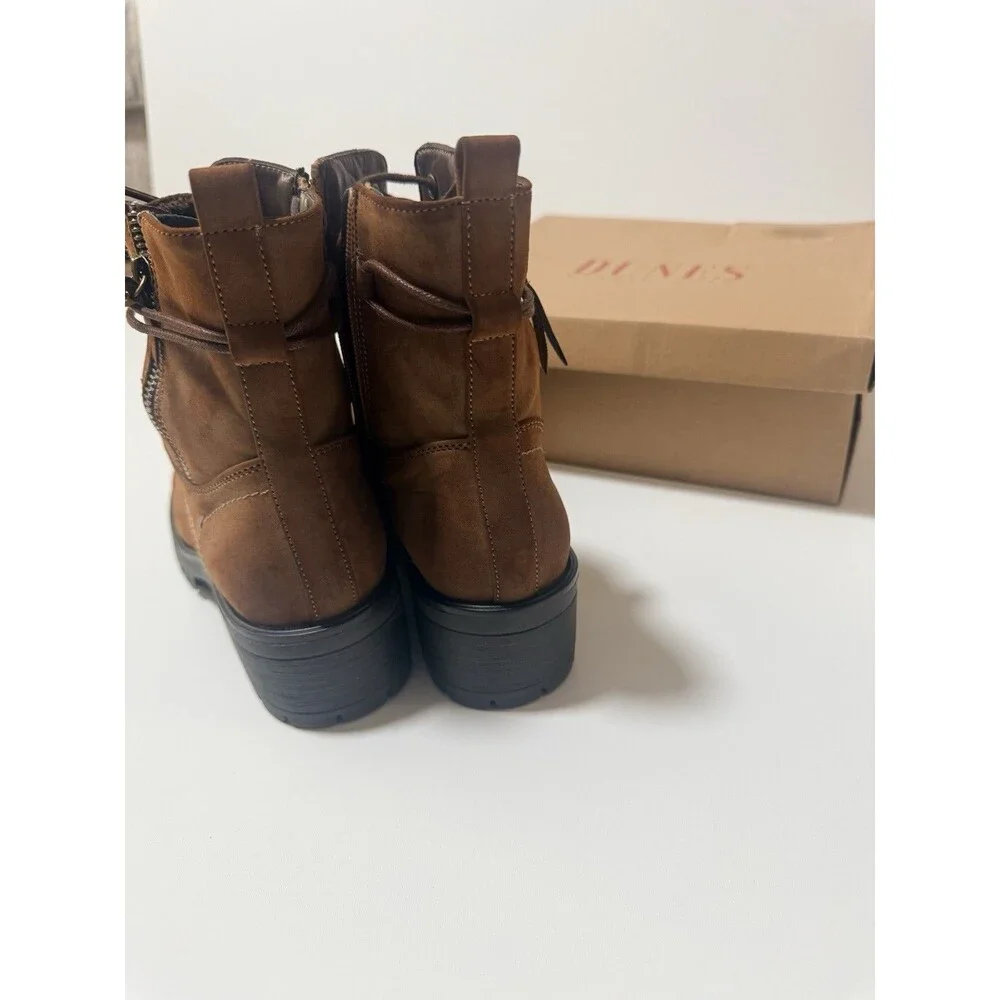 Dunes Combat Boots Womans Size 8.5 USA  Suede Brown